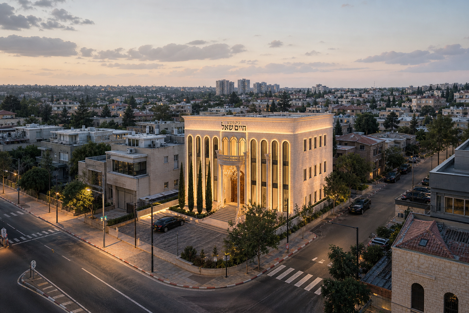 הדמיית בית הכנסת החדש — שקיעה